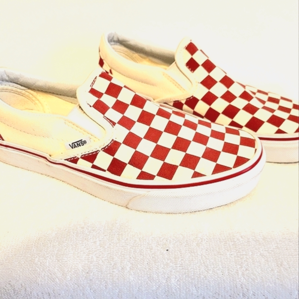 Vans Red Checkered slip on